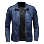 Men's Leather Motorcycle Jacket Thin Coat - Image 3