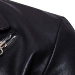 Men's Motorcycle Multi Zip Leather Coat - Image 4