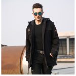 Men's Military Fan Trench Hooded Stand Collar Cotton Coat - Image 4