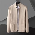 Pocket Stand Collar Cardigan Sweater Men - Image 3