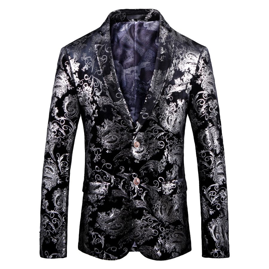 Colorblock Plus Size Suit Men's Silky Blazer Youth Jacket - Image 2