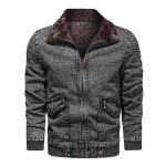 Winter Plus Velvet Thick Loose Lapel Plus Size Denim Jacket Men's Jacket - Image 5