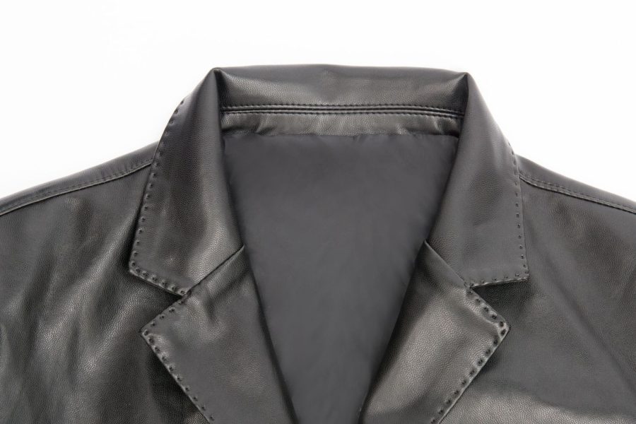 Washed Coat Leather Casual Jacket - Image 6