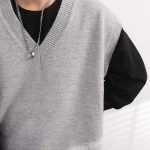 Men's V-neck Fashionable Jacket Sweater Vest Wool - Image 4