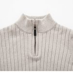 Men's Long-sleeved Half-turtleneck Zip-up Sweater - Image 10