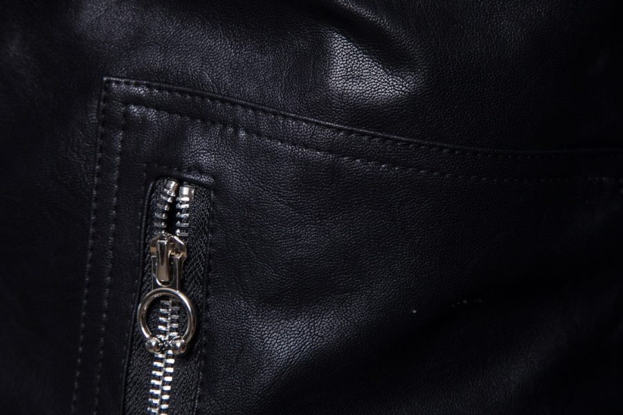Men's Motorcycle Multi Zip Leather Coat - Image 6