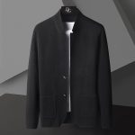 Pocket Stand Collar Cardigan Sweater Men - Image 5