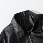 Fashionable Men's Loose Lapel Collar Handsome Leather Jacket - Image 5