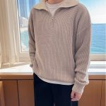 Men's Loose Half Zipper Casual Sweater Coat - Image 5