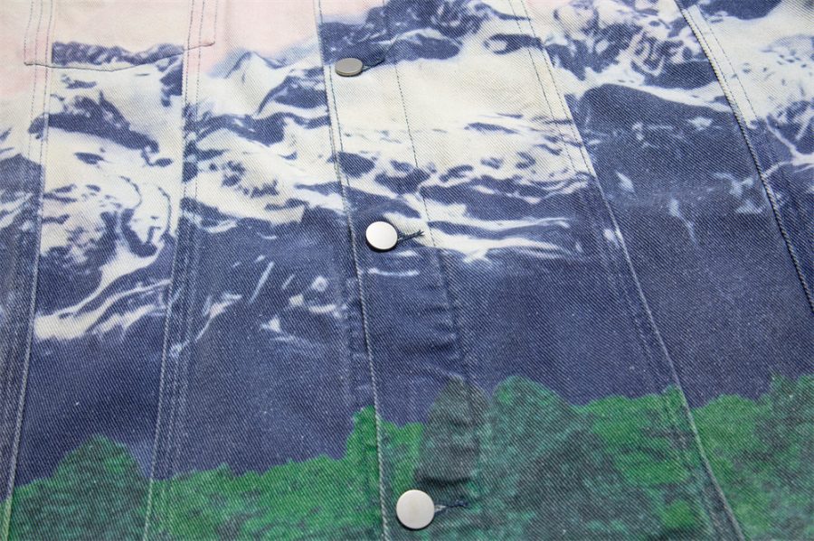 Men's Loose Casual Full Print Landscape Snow Mountain Pattern Jacket - Image 10