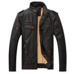 Leather Jacket Plus Velvet Washed Retro Leather Jacket - Image 5