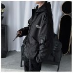 Techwear Jackets Coats Streetwear Cardigan Casual Bomber Outerwear Hooded Letter Multi-pocket For Men - Image 5