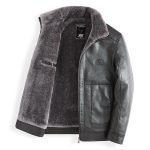 Plush Thick Leather Men's Free Care Jacket - Image 5