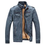 Leather Jacket Plus Velvet Washed Retro Leather Jacket - Image 4