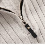 Men's Long-sleeved Half-turtleneck Zip-up Sweater - Image 9