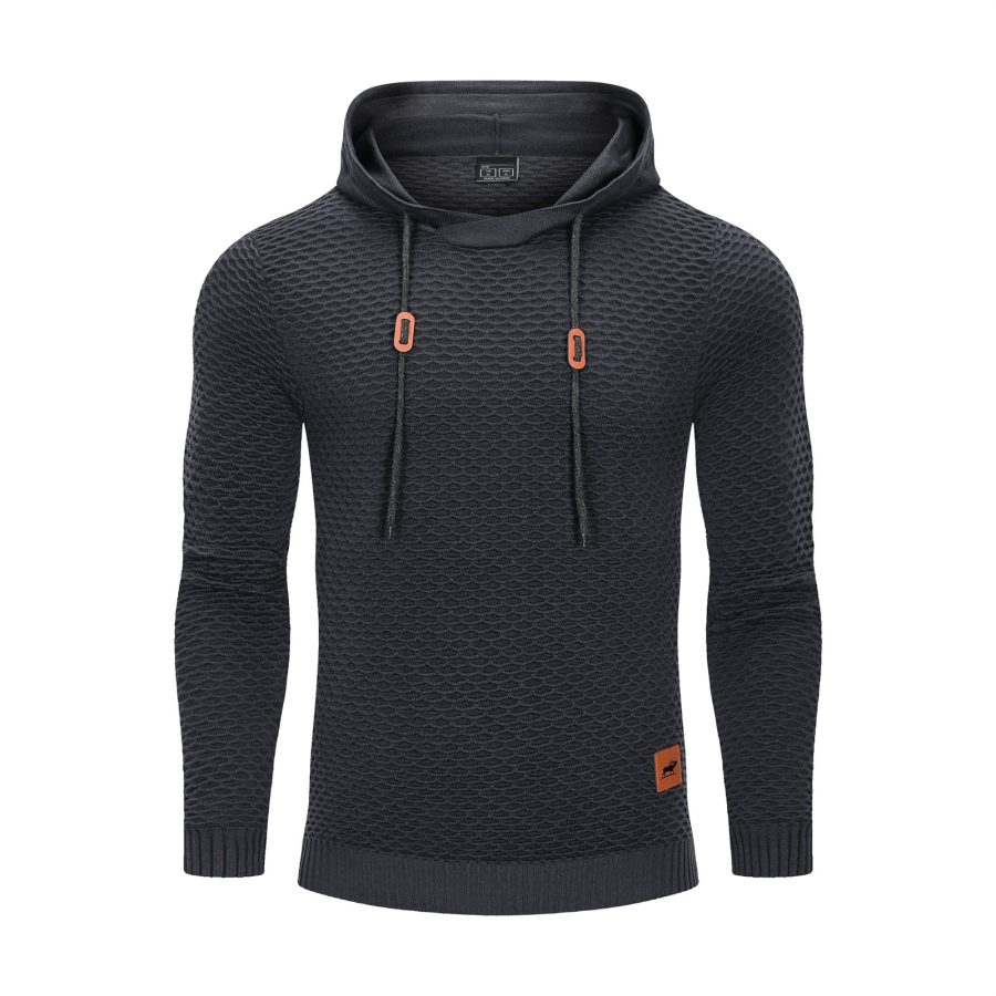 3D Pattern Outdoor Sports Elastic Men Hoodies Solid Color Casual Hoodies - Image 8