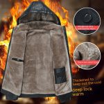 Men's Fashion Casual Zipper Slit Pocket Hooded Turn-down Collar Coat - Image 5