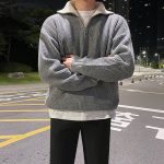 Men's Loose Half Zipper Casual Sweater Coat - Image 4